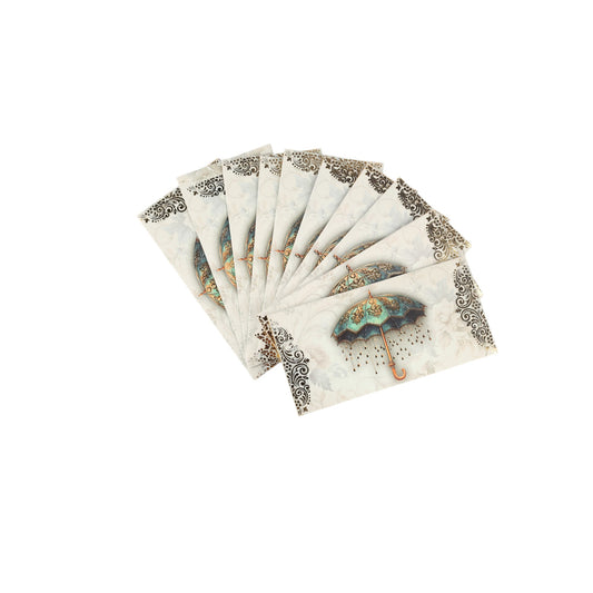 Set of 10 Dabbiyan umbrella envelope holders, black waterproof sleeves with secure closure for documents or accessories.