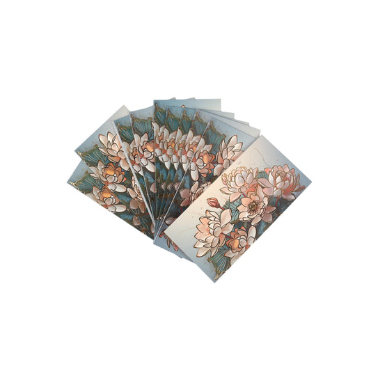 Peach Lotus Envelope Set of 10
