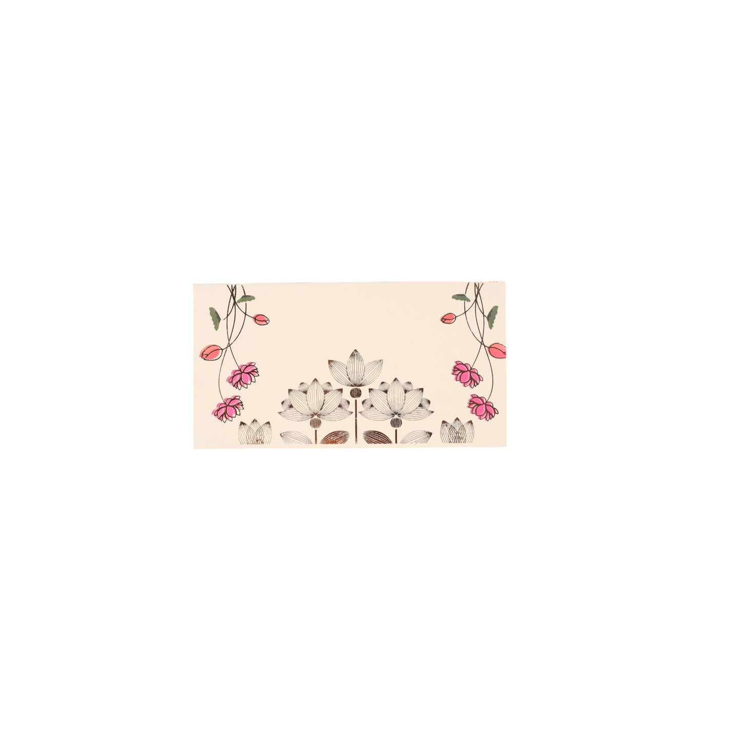 Set of 10 white Lotus envelope set by Dabbiyan, showing elegant paper envelopes with Lotus design on a white background.