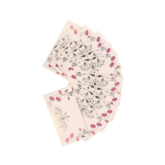 Set of 10 white Lotus envelope set by Dabbiyan, featuring elegant paper envelopes for invitations or special occasions.