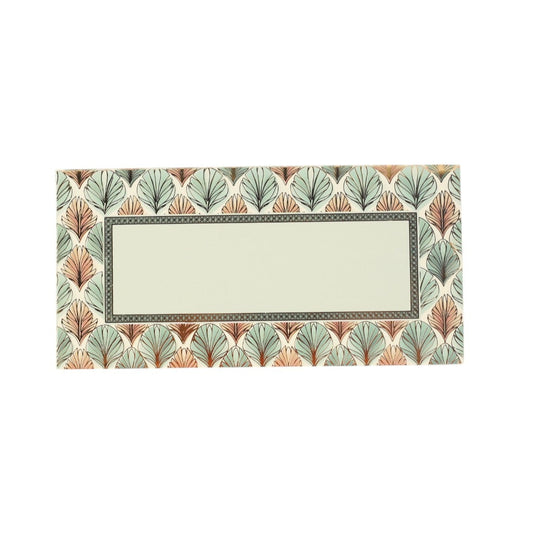 Set of 10 abstract leaf design envelopes by Dabbiyan, featuring modern leaf patterns on paper for elegant correspondence.
