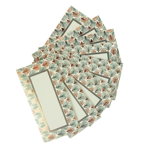 Set of 10 abstract leaf design envelopes by Dabbiyan, featuring stylish, nature-inspired patterns for elegant correspondence.