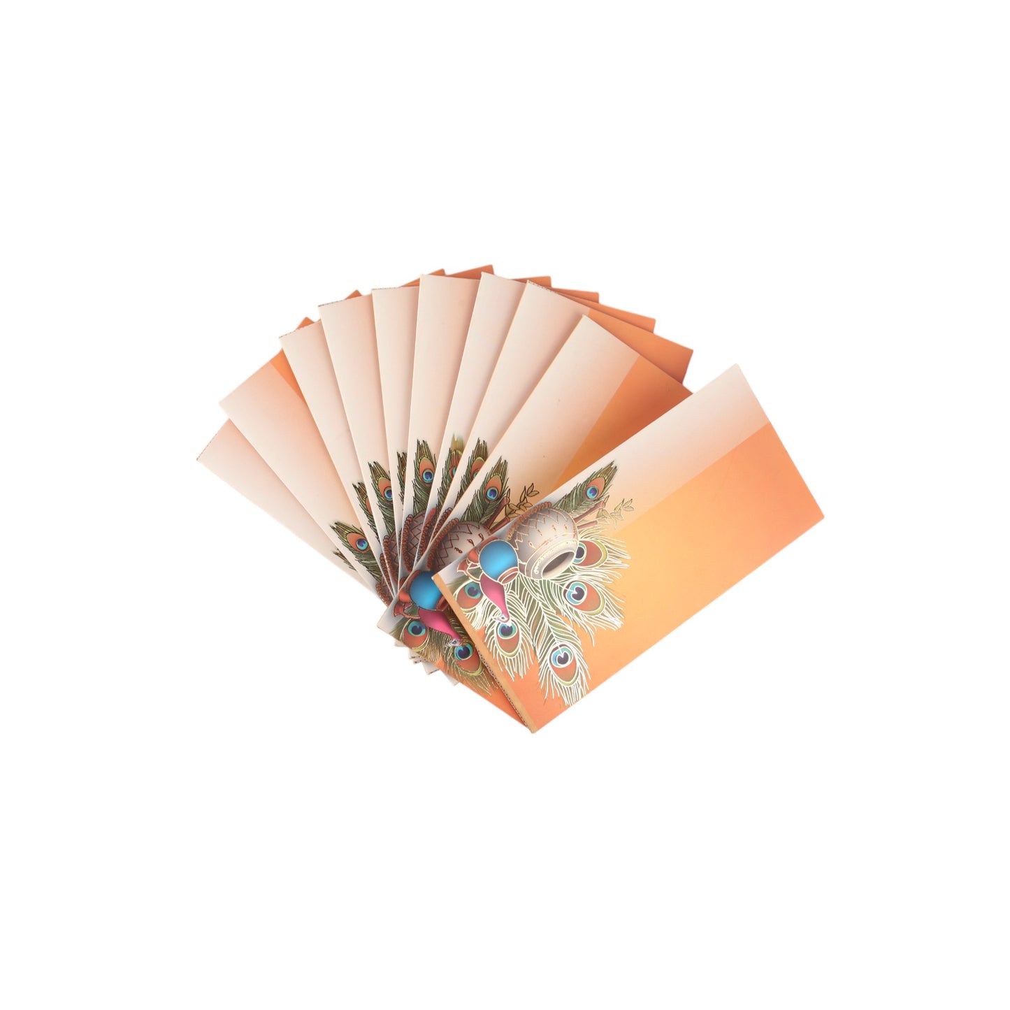 Peacock Feathers Envelope Set of 10